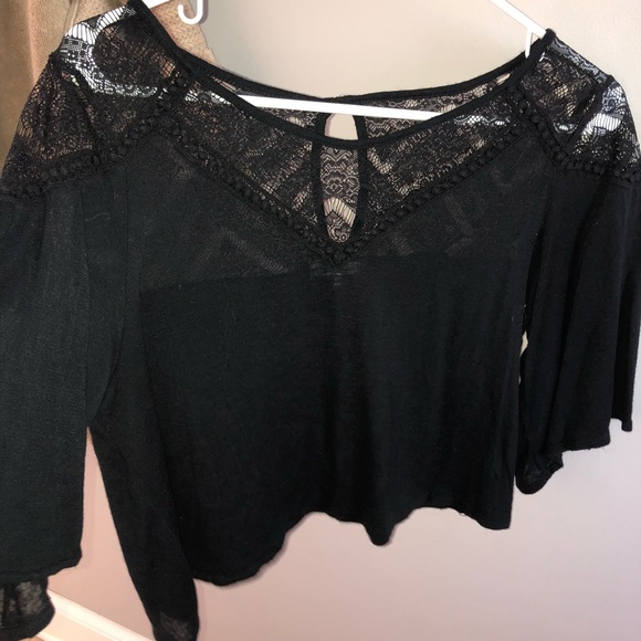 sheer black crop top - Picture 3 of 6